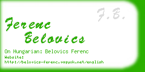 ferenc belovics business card